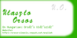 ulaszlo orsos business card